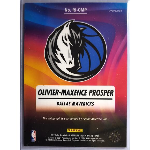 2023-24 NBA Hoops Premium Stock OLIVIER-MAXENCE PROSPER #RI-OMP ROOKIE INK Disco - Picture 2 of 2